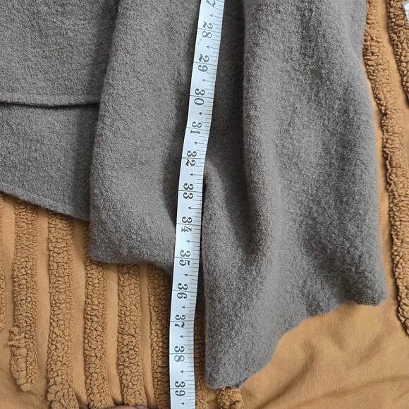 Garnet Hill Women Lagenlook Minimal Boiled Wool Asymmetrical Drape Wrap Coat 10P - Picture 12 of 12